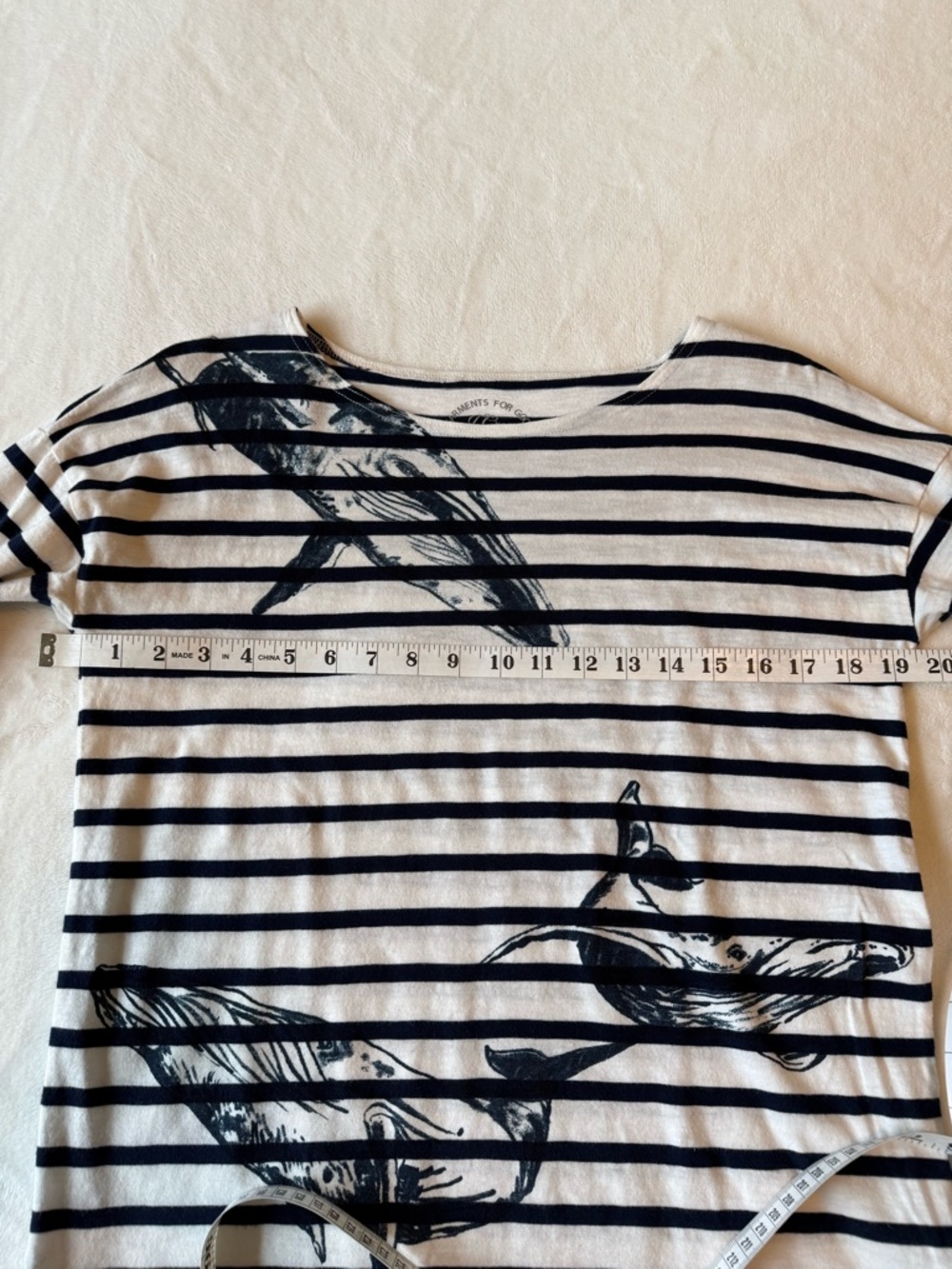 J. Crew Navy & White Striped Long-Sleeve Top with Whale Motif - Picture 7 of 7